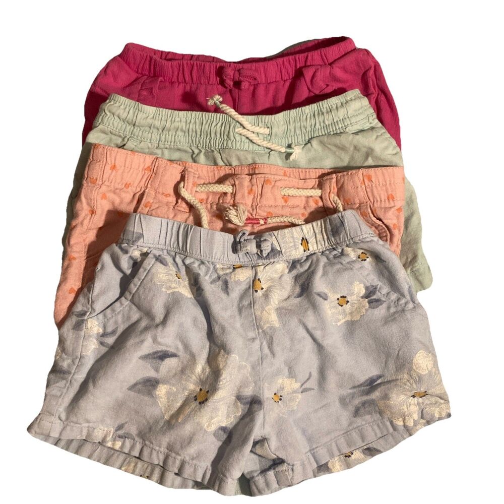 4 PCs Girls Sz 6 Shorts Lot, Carters, Sonoma, Jumping Beans
